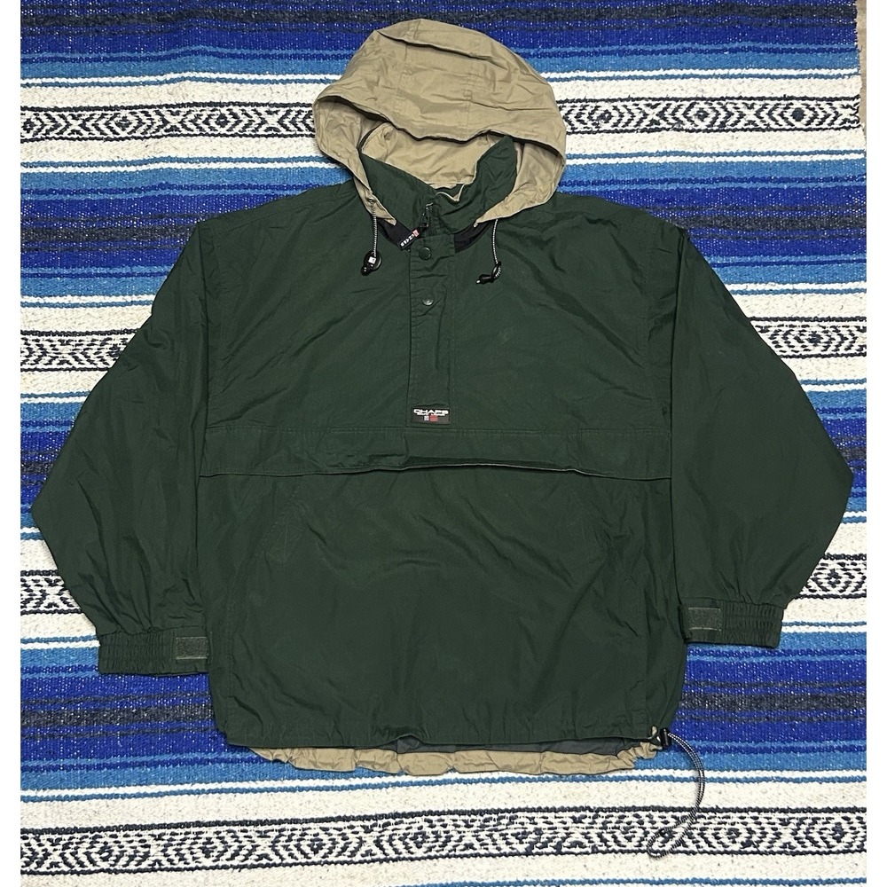 Men Vintage 90's Chaps Ralph Lauren Windbreaker Anorak Green Jacket Large
